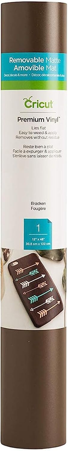 Cricut Removable Vinyl, Bright Green - 3-Pack of 4ft Rolls (12"x48") Premium No-Residue Vinyl for DIY Crafts, Wall Decals, Stickers, in-House Décor - Compatible with Cricut Maker + Explore Machines