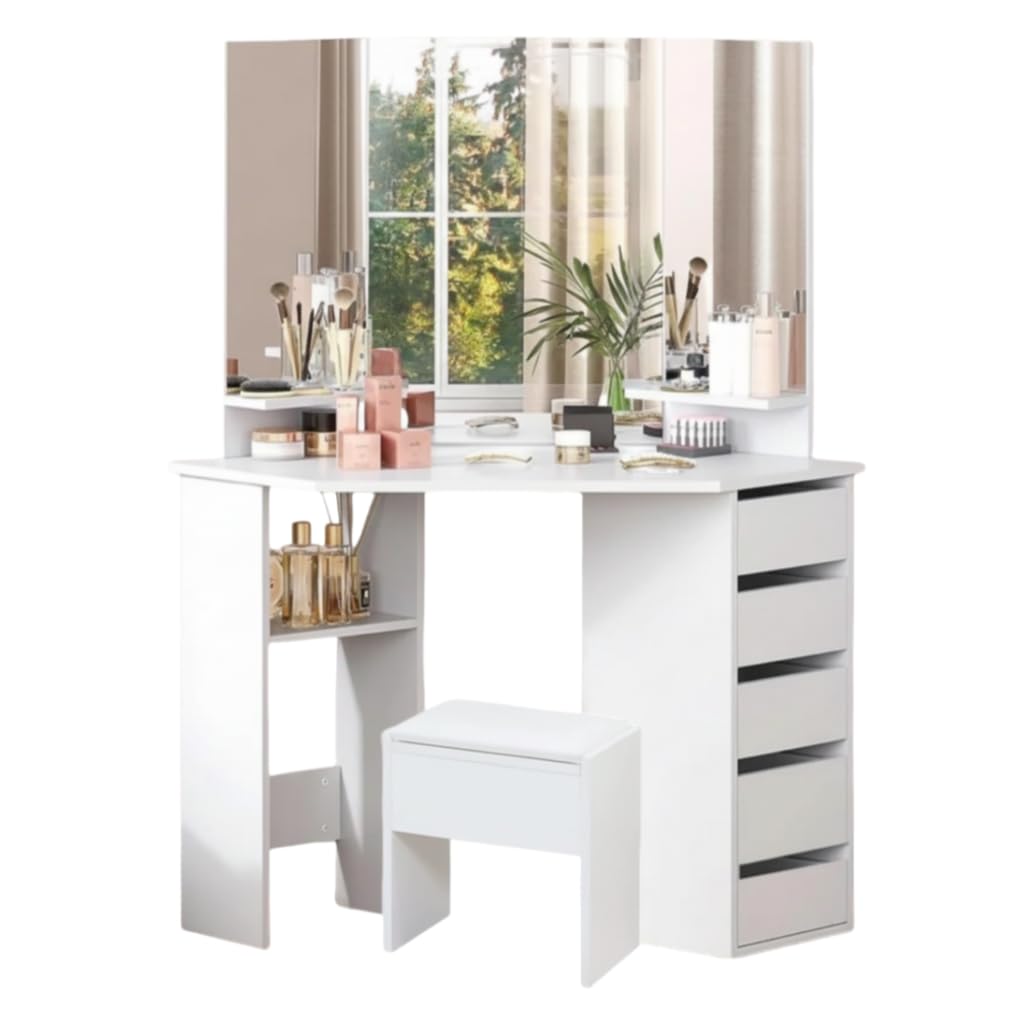 Amazon｜Homesailing ドレッサー 三面鏡 化粧台 女優ミラー付き