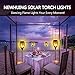 4PCs Solar Torch Lights Outdoor, 43 inch 96 LED, Waterproof Landscape Garden Pathway Light with Vivid Dancing Flickering Flames, with Auto On/Off Dusk to Dawn, for Christmas Lights Decoration