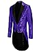 Ringmaster Costume Men 3XL Fashion Showman Tailcoat Outfit Shiny Blazers Purple