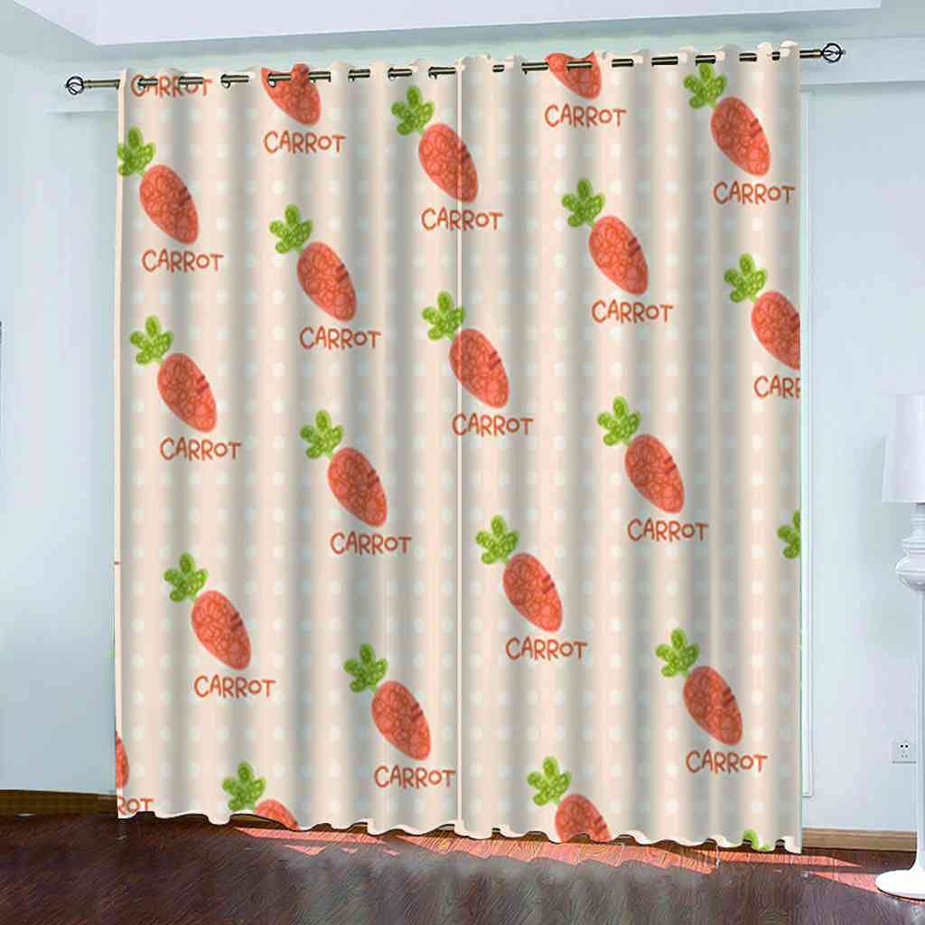 Rideau de fenêtre moderne pour chambre à coucher avec grand motif végétal 3D