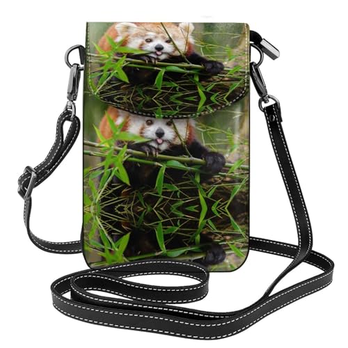 Sac bandoulière portable et cartes Little Red Panda en cuir pour éviter l'encombrement