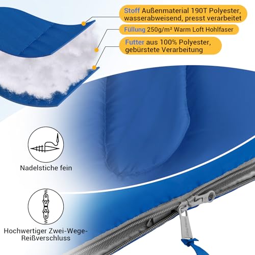 Schlafsack KingCamp Oasis Deckenschlafsäcke mit Kopfteil im Vergleich