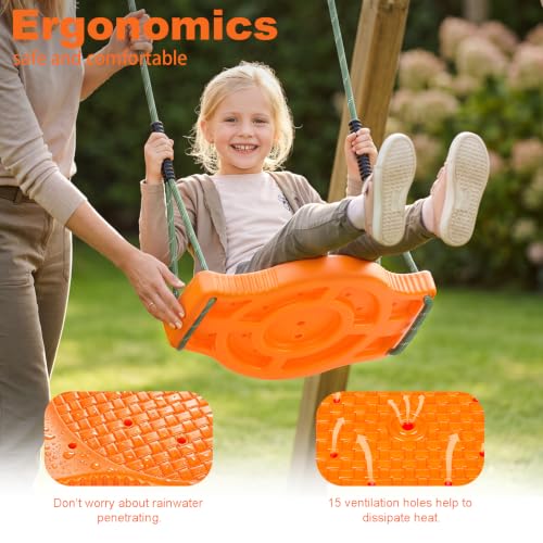 Image of Tree Swing Plastic Swing Set Heavy Duty Replacement, Swing Accessories for Indoor Outdoor Orange