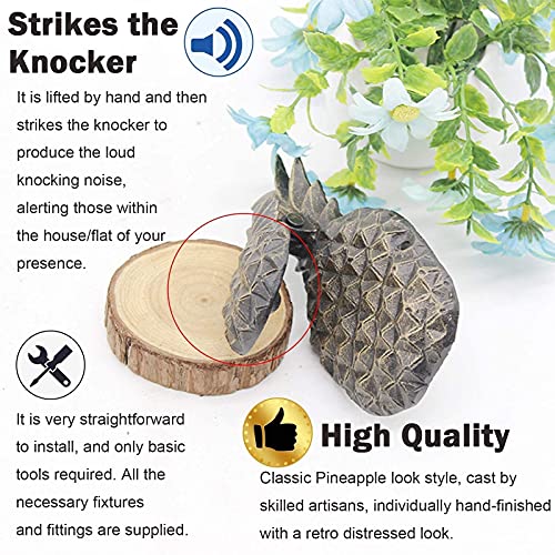 Xouvy Sturdy Cast Iron Door Knockers Pineapple Shaped Front Door Handle Ring For Beach Farm Garden Vacation Homes For Handcrafted Home Decor (Style 2) (Style 2) #TOP1