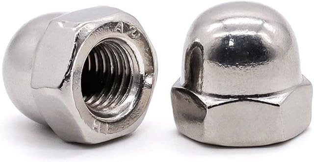 Glvaner M12-1.75 Thread Size (6 pcs) Stainless Steel Acorn Cap Dome Head Hex Lock Nuts 304 Stainless Steel 18-8 Full Thread Coarse Thread UNC, DIN1587