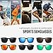 SUNGAIT Polarized Sports Sunglasses for Men Women: Black Retro Square Shades UV400 for Driving Fishing Cycling Running Golf