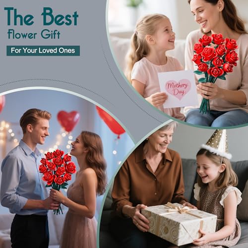 Ramo de flowers artificiales de rosas para regalo del Día de la Madre y Navidad 6