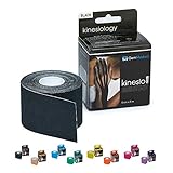 GemMedical Kinesiologie tape Black Rolle 5cm x 5m | Kinesiotapes | Wasserfestes & elastisches | Hautfreundliche Sport Tapes | Profi Physio Tape | Muskelunterstützung | Baumwolle | Schwarz