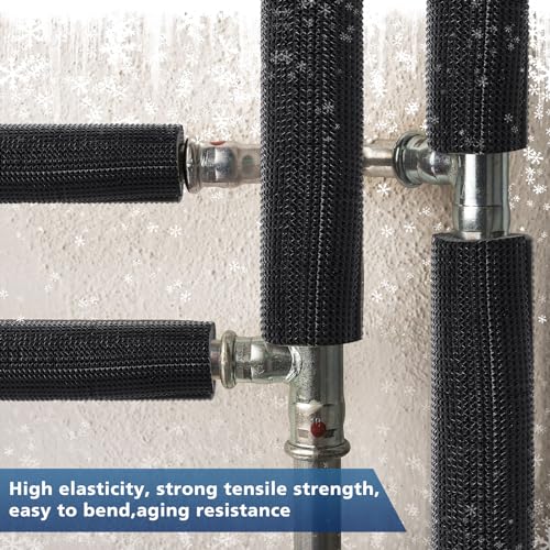 Pangda 4 Pcs 6 ft Pipe Insulation Foam Tube Heat Preservation Insulated Foam Anti Slip Tubing Cover Wrap for Water and Air Conditioning Copper Winter(0.75 x 0.39 x 72 Inch,Black) - Thumbnail 5