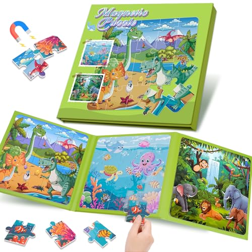 Dikence Magnet Puzzle Spielzeug für Junge Mädchen Kleinkind Geschenk Beschäftigung im Flugzeug Unterwegs Roadtrip Reisespiele - Kreative Geburtstag Geschenke