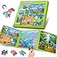 Spielzeug ab 3-4-5-6-7 Jahre Jungen Mädchen, Reisespiele Kinder ab 4 5 6 Dinosaurier Geschenk Junge 4-8 Jahre Geschenkideen Magnet Spiel Puzzle 3-6 Jahre Lernspiele Beschäftigung im Flugzeug Kleinkind