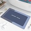 Absorbent Bath Mat Non Slip Anti Mould 60x40cm, Quick dry Anti-Mould, Diatomite Bath Mats for Inside Bath, Quick Dry Easy to Clean Comfortable, Blue Combined With Gray