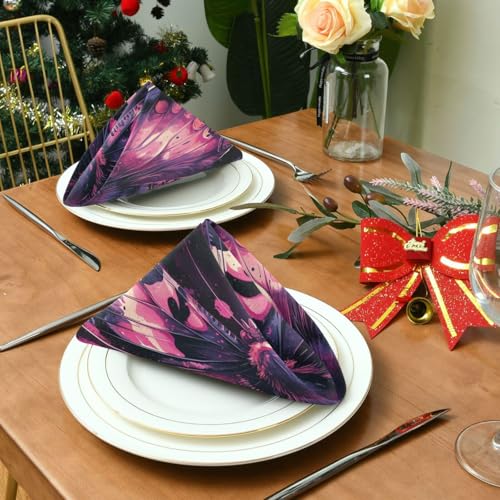 Servilletas de Tela Mariposa Acuarela Morado Paquete 6 miniatura 4