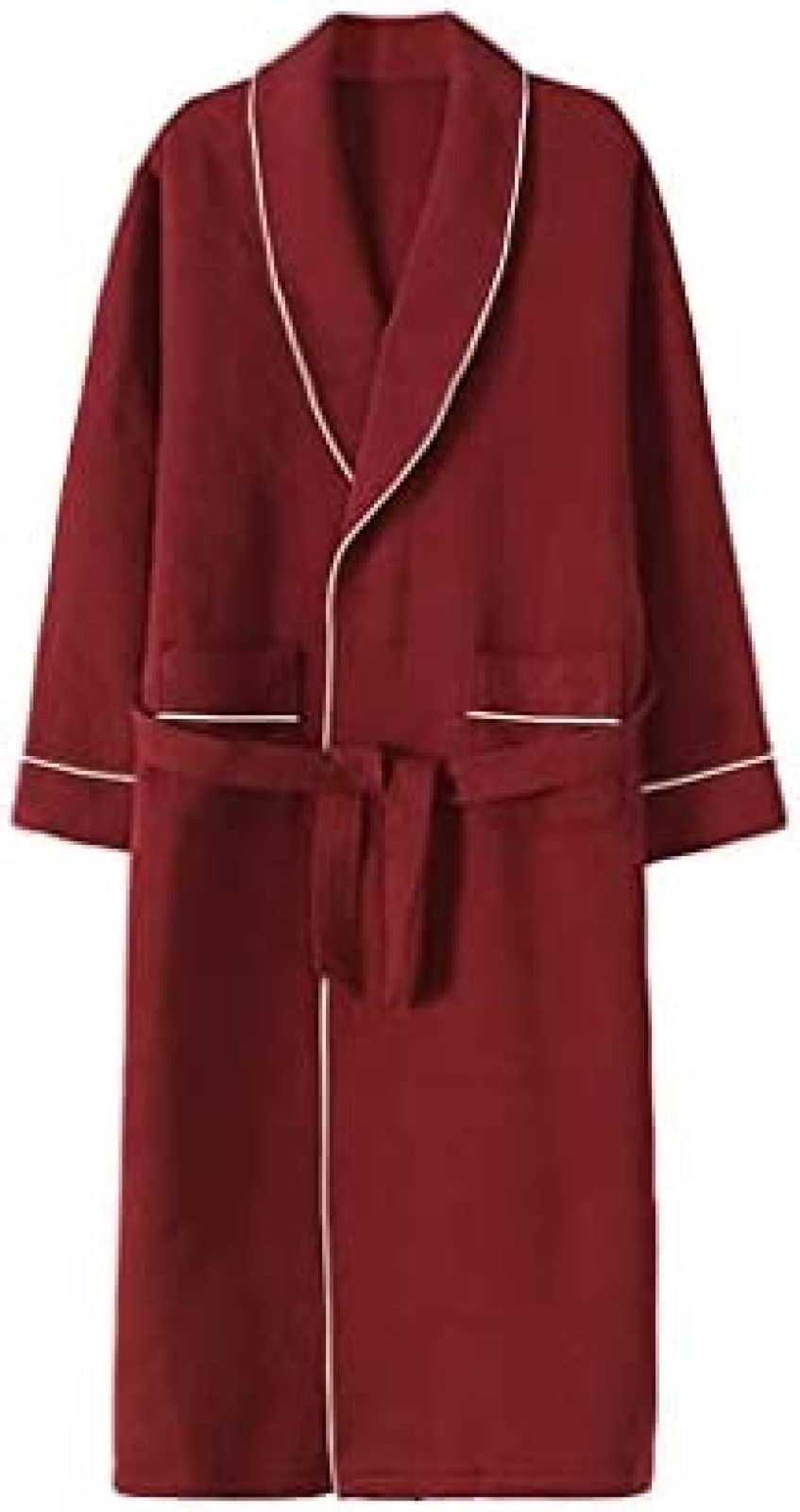 Couple Hooded Bathrobe Flannel Women Men Winter Thick Warm Kimono Long Robe Pajamas A 3X-Large