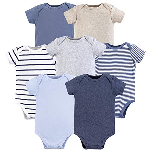 Hudson Baby Unisex Cotton Bodysuits, Boy Basic, 0-3 Months