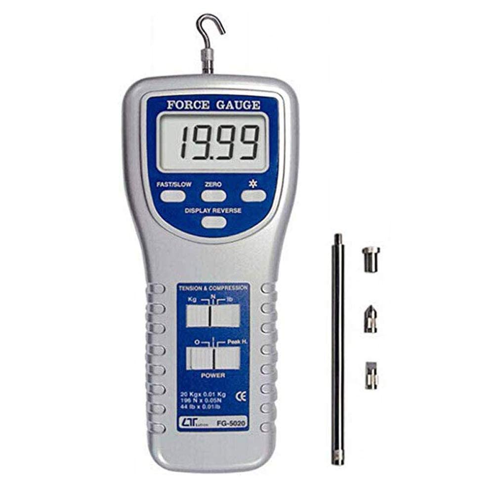 Electronic Digital Force Gauge| Portable Force Gauge| for Tension & Compression Capability Along with Calibration Certificate (Measure Capacity: 20.00 Kg/44.10 LB/196.10 Newton) Model: FG-5020