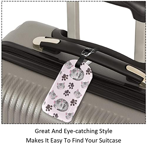 Étiquette à bagages chat durable avec nom d'identification de valise - 3