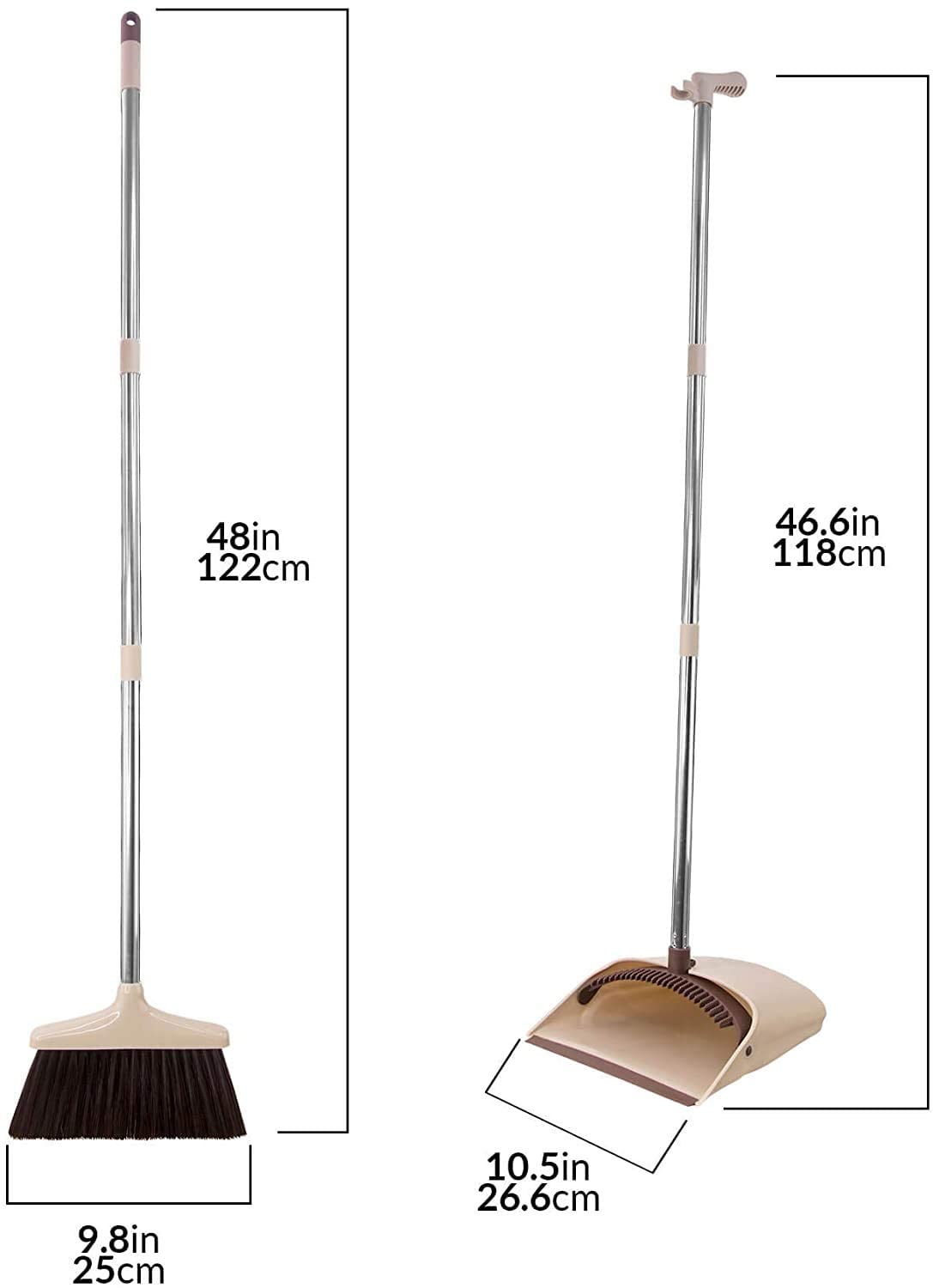 Vruta Plastic Broom and Dustpan with Dust Pan with Long Handle Combo of Broom and Dustpan Set for Home (Blue, SkyBlue, Green, Beige) (Dustpan and Broom Set) 2