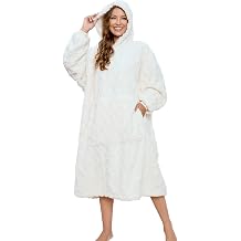 Sherpa Wearable Blanket Oversized Hoodie Sweatshirt TV Blanket with Long Sleeves and Pocket