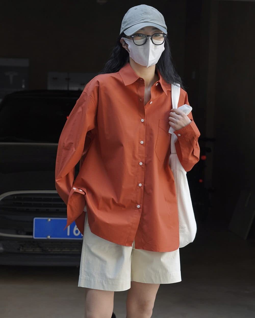 BROLEO Damen Oberteile,Damen-Leinenbluse Mit Tasche, Übergroße Sommerbluse Mit Langen Ärmeln, V-Ausschnitt, Elegante Bluse, T-Shirt-Jacke, Lockere Bluse, Tunika, Sweatshirt-Oberteile Für Damen