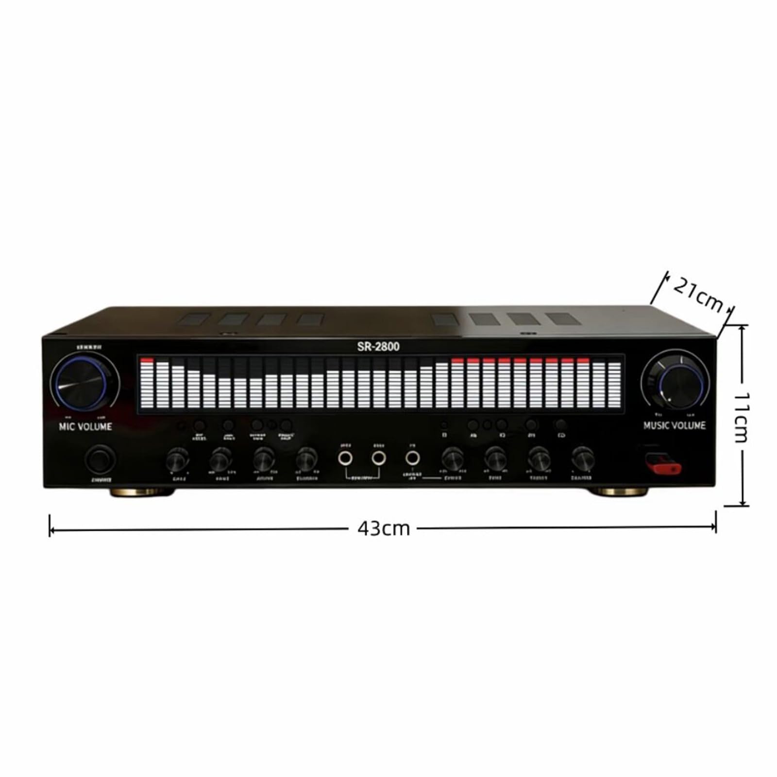 Amplificador De Potencia De Audio De 5.0 Canales, Receptor Estéreo Bluetooth, con Entrada Coaxial Óptica, Conector para 3 Micrófonos, Respuesta De Frecuencia De 20 Hz A 20 Khz, para Ktv