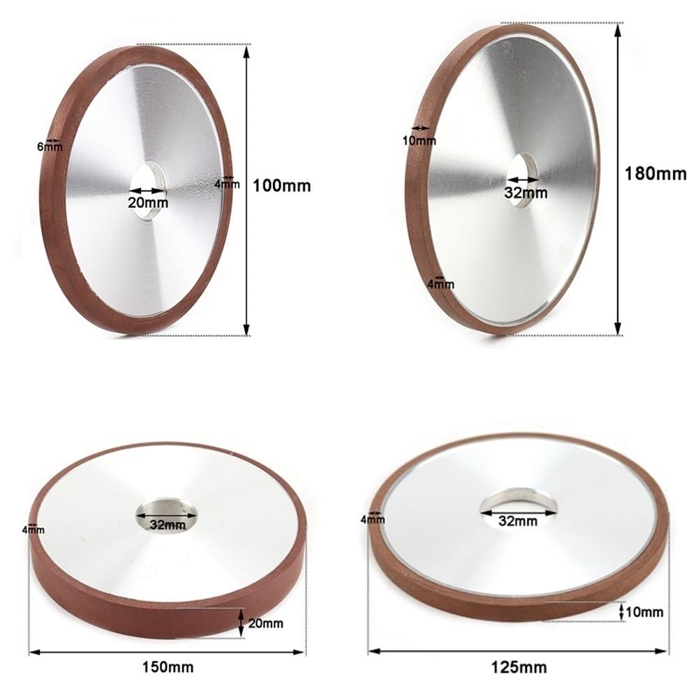 Okrągła tarcza szlifierska diamentowa, Narzędzie do polerowania płaskiego żywicy diamentowej do twardych metali i szkła w wielu rozmiarach(125MM*32MM*10MM*4MM*320)