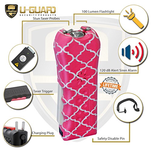 Personal Stun Gun Stun Gun Flashlight Alarm Pepper Spray Keychain Self Defense Kit. Multi-Function Less Lethal Weapon Combo. Tactical Gear For Women Or Men While Walking , Camping Or Hiking (Pk Quilt) #TOP1