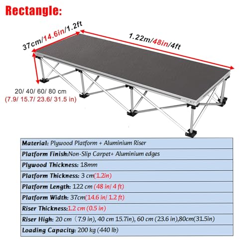 Plataforma plegable portátil, sistema modular conectable para auditorios y eventos de conciertos