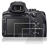 Screen Protector Foils Compatible Nikon P1000 Digital Camera, AFUNTA 2 Pcs Tempered Glass Anti-Scratch High Transparency Protective Films