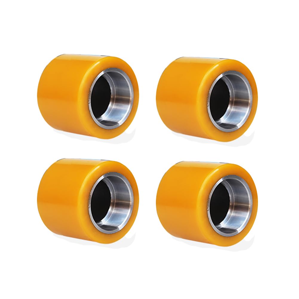 4× Ruote per Carrello portapallet rulli per Camion Pallet 80×60 mm Diametro Interno 47 mm Ruota del Carrello elevatore PU Rulli per transpallet Rullo di carico Ruota motrice per transpallet