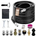 YUESIKJ – Rohrreinigungsschlauch Set 30m, 400 bar 140F, mit Adapter un