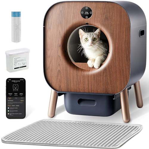 PAWBBY P1 Ultra Katzenklo Selbstreinigend, Selbstreinigende Katzentoilette, TÜV-Zertifizierung, Anti-Klemm-/Pflanzendesodorie