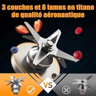 Enfmay Blender 2000W, Mixeur Blender avec Fonction Pulse et Nettoyage Automatique, Envase Libre de BPA de 2L, 4 Programmes Prédéfinis 8 Vitesses, Mixer Blender Puissant pour Smoothies Légumes Fruits