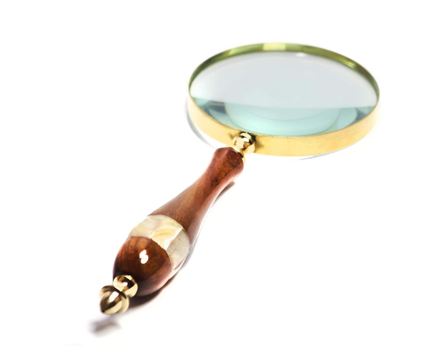 Antique Magnifying Glass 10X Reading Wooden Magnifier with Hand-Crafted Wooden Handle for Reading Book & Inspection - Image 2