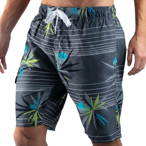Image of Kanu Surf Men's Big Viper Extended Size Stripe Swim Trunk