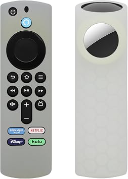 SaharaCase سيليكون عن بعد متوافق مع Amazon Fire TV Stick 4K ومتوافق مع الجيل الثالث من Apple AirTag خفيف الوزن مضاد للانزلاق غطاء سيليكون مقاوم للصدمات رمادي