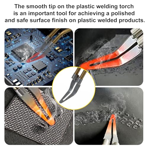 AIUNAOM Plastik Schweißgerät 230W, 2-in-1 Kunststoff Schweißen Set mit 900 Heftklammern für die Heißverbindung, inklusive Glättkopf zur Reparatur von Kunststoffteilen an Autos, Kajaks und mehr