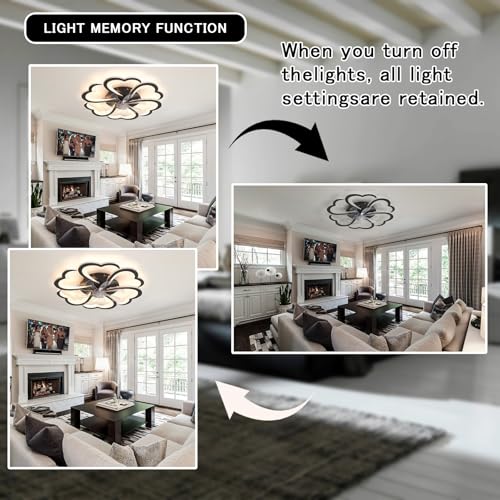 Ventilateur de plafond avec lampe LED dimmable et télécommande - 4