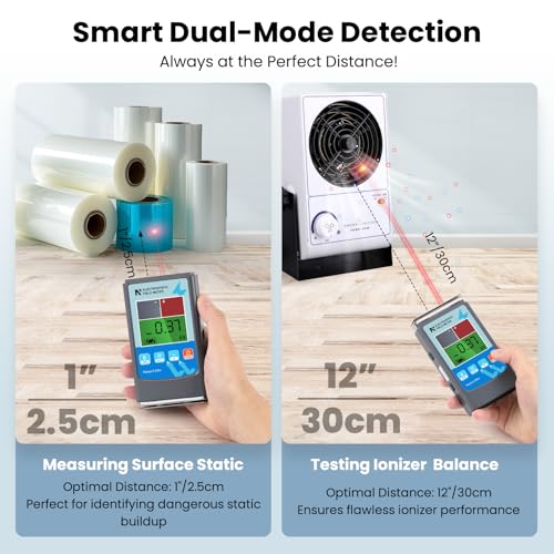 NEWTRY Elektrostatischer Statischer Elektrizitäts- und Feldprüfer mit Timer