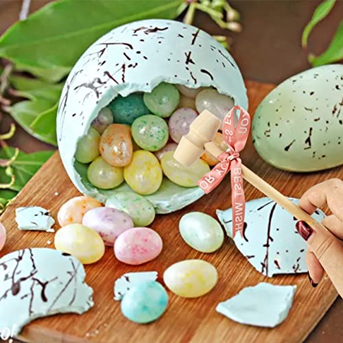 Juome Easter Eggs Chocolate Silicone Molds, Large 3D Breakable Easter Egg Chocolate Molds With 1 Hammer For Easter Decorations, Mousse Cake, Dessert Baking #TOP6