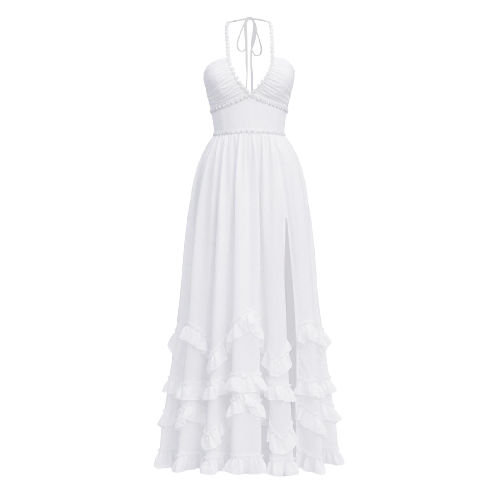 Vestido Playa Mujer,Vestido Largo Floral Verano Hombros Descubiertos Abertura Falda Elegante Dama Casual