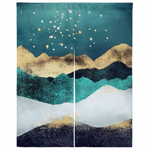 Lalirulero のれん 遮光 幅100x丈200cm おしゃれ 暖簾カーテン 間仕切り 仕切り 防寒 防音 目隠し 厚手 和風 出入り口 グッズ 寝室 玄関 キッチ リビング 春夏秋冬 雪 泡 山 オリジナル ソロ 屋外