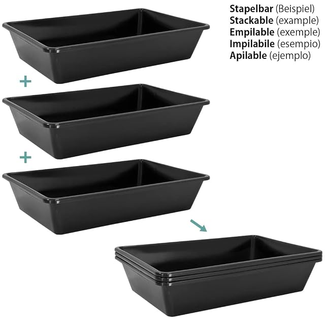 Foto 5 de 8 de Petigi Tina de plastico Llave de plastico 20 litros Baño de Polvo Bañera de Pies Cuadrado 60x40x12 cm Negro…