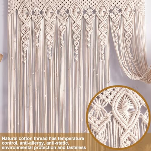Cortinas bohemias de macramé tejidas a mano para separar ambientes con estilo único 5