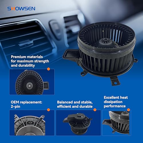 Image of SHOWSEN 700216 AC Heater Blower Motor with Fan for 2011-2021 Grand Cherokee