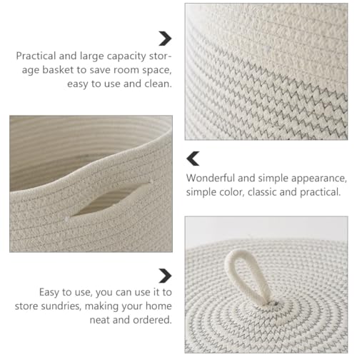 Panier à linge pliable en corde de coton avec couvercle CANIGHT - 4