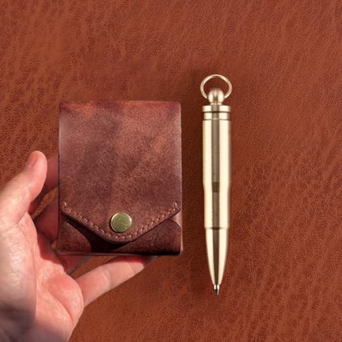 Solid Color Multifunctional Compact Wallet, PU Leather ID Card Clip Case with Built-in Pen Slot, Portable Wallet for Father's Day, Graduation Gift and Daily Use. Complimentary fountain pen3