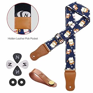 Sangle de guitare, Sangles en coton japonais pour guitare acoustique avec extrémités en cuir véritable pour guitare… - Les Beatles, Paul McCartney, John Lennon, RIngo Starr, George Harrison Sangle de guitare, Sangles en coton japonais pour guitare acoustique avec extrémités en cuir véritable pour guitare… – Image 6