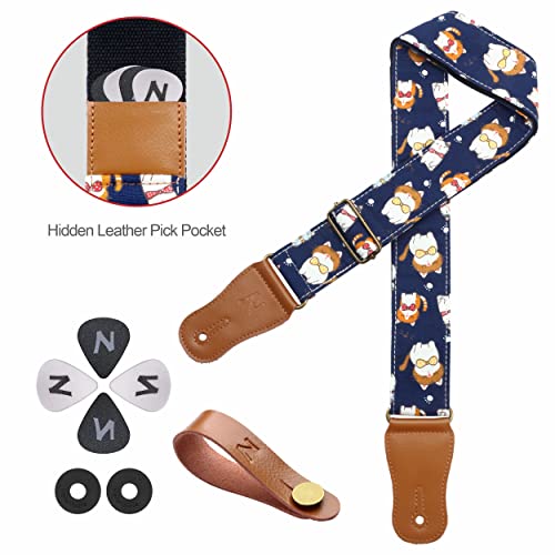 Sangle de guitare, Sangles en coton japonais pour guitare acoustique avec extrémités en cuir véritable pour guitare… - Les Beatles, Paul McCartney, John Lennon, RIngo Starr, George Harrison Sangle de guitare, Sangles en coton japonais pour guitare acoustique avec extrémités en cuir véritable pour guitare… – Image 7